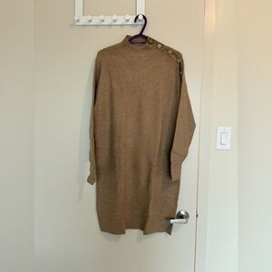 RW&CO. Brown Long Sleeve Dress with Button Detail